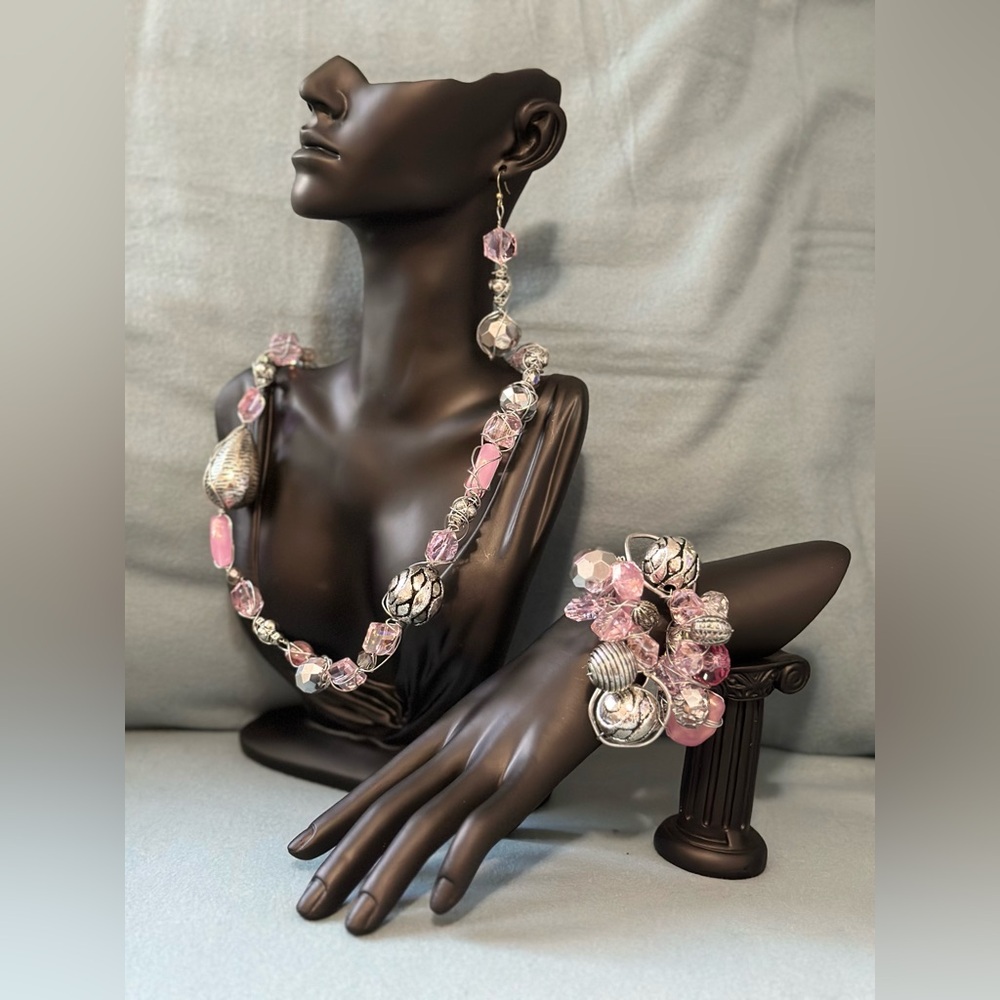 Handmade Wire-wrapped Beaded Jewelry set